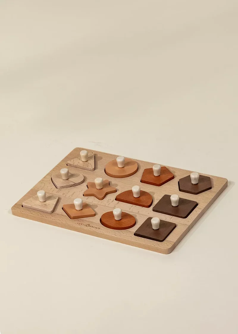 Wooden Shapes Learning Set - 12 pcs