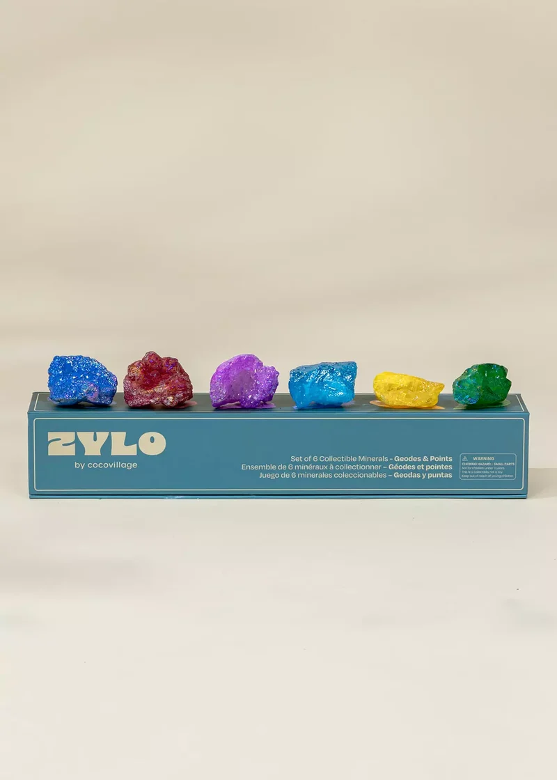 Set of 6 collectible Minerals - Geodes & Points