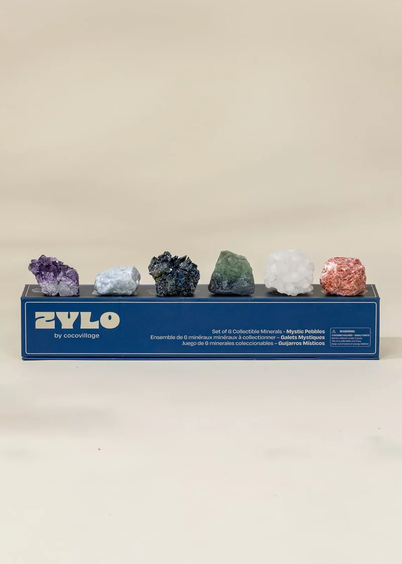 Set of 6 collectible Minerals - Mystic Pebbles