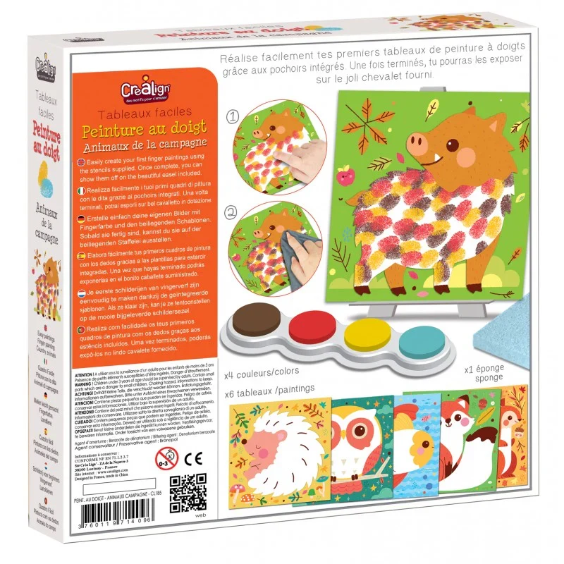 Peinture aux doigts animaux de la campagne