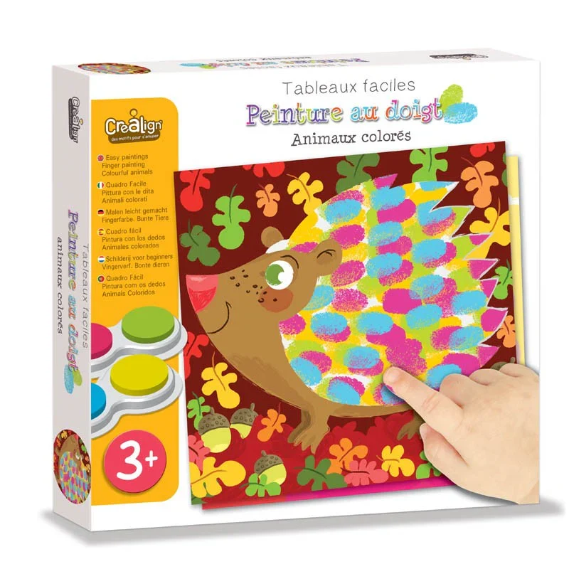 Peinture aux doigts animaux colorés