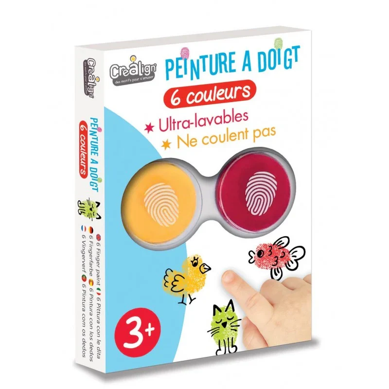 Pack 6 encreurs à doigt - 6 couleurs
