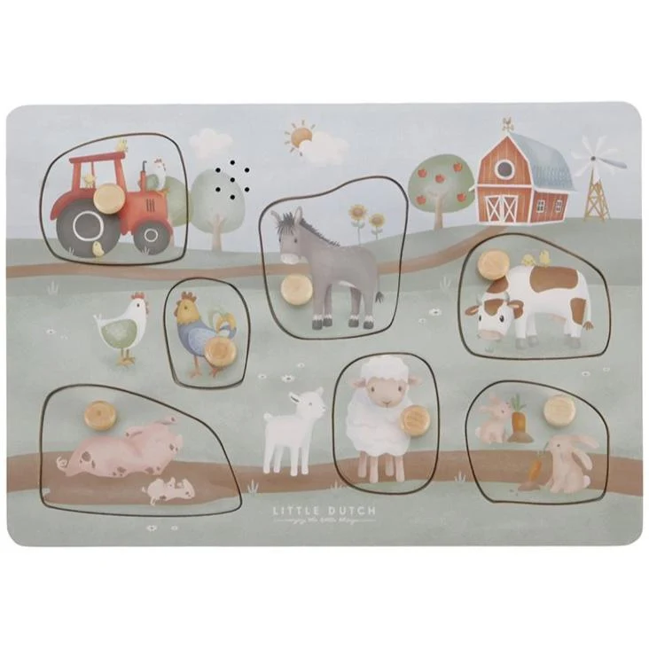 Puzzle sonore en Bois Animaux de la ferme