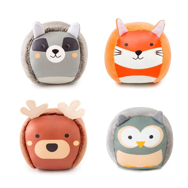 Set de 4 balles musicales doudou Forêt