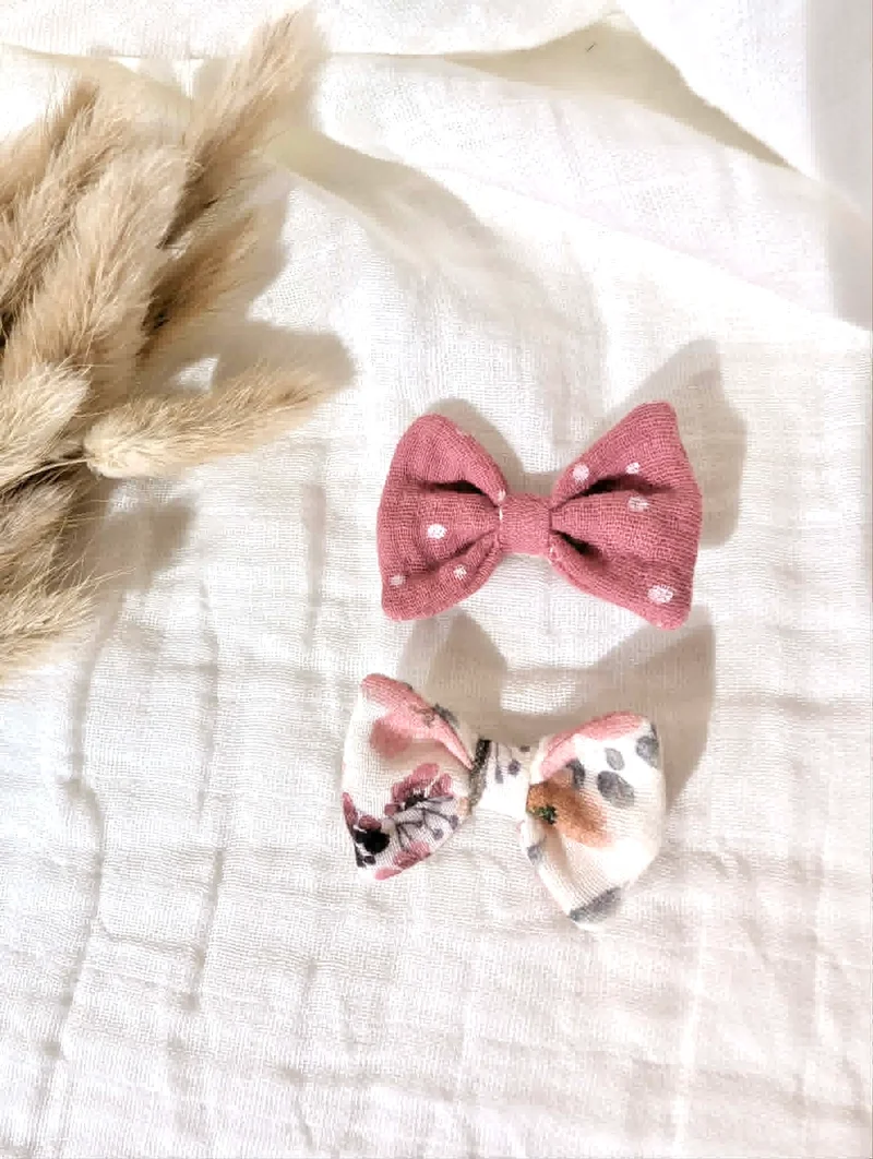 Barrettes | Pois rose