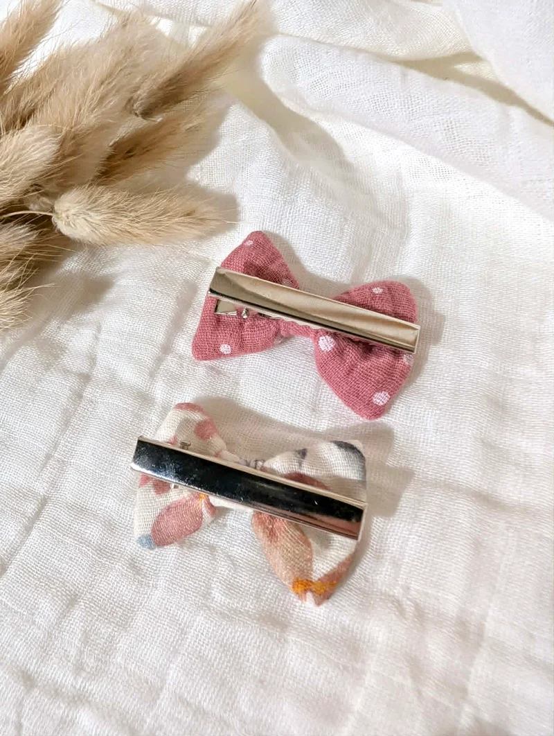 Barrettes | Pois rose