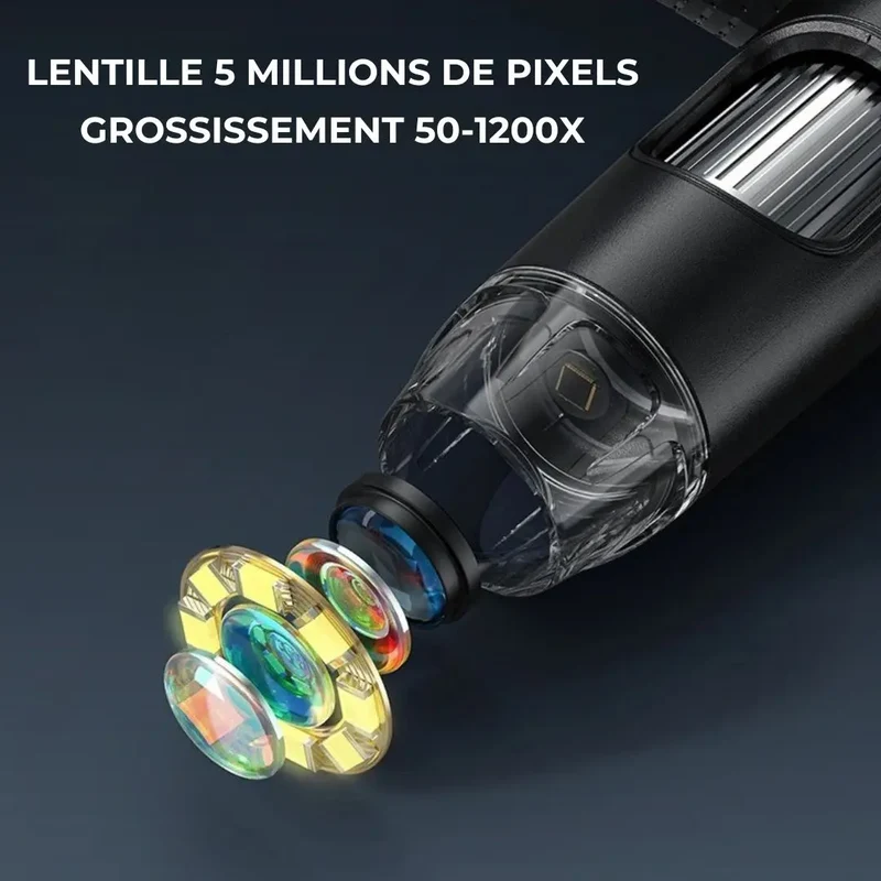 Microscope Électronique Enfant Grand Écran Zoom 1200x – Dès 6 Ans