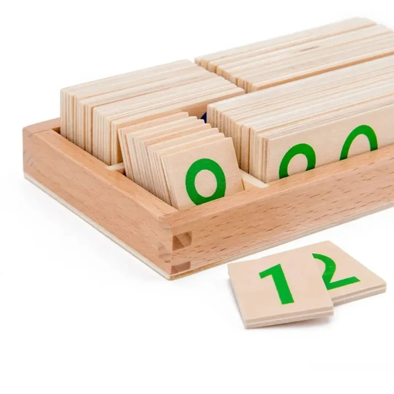 Jeu de cartes en bois Montessori 1-9000 - ChiffresEnBois™