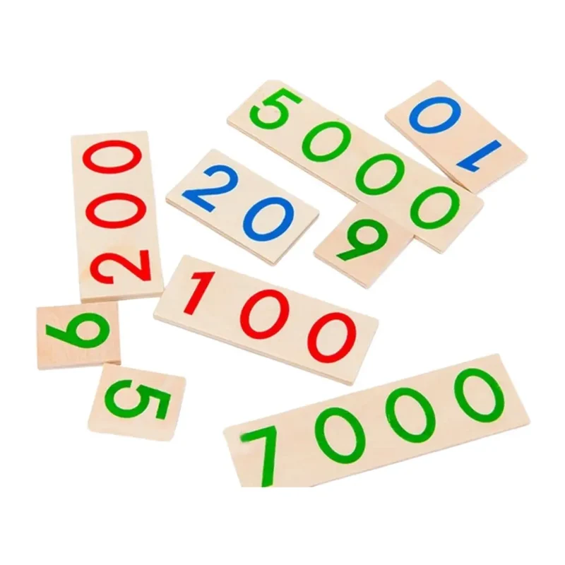 Jeu de cartes en bois Montessori 1-9000 - ChiffresEnBois™