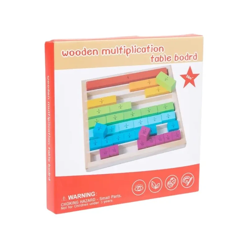 Bâtonnets Montessori fractions en bois - FractionFun™