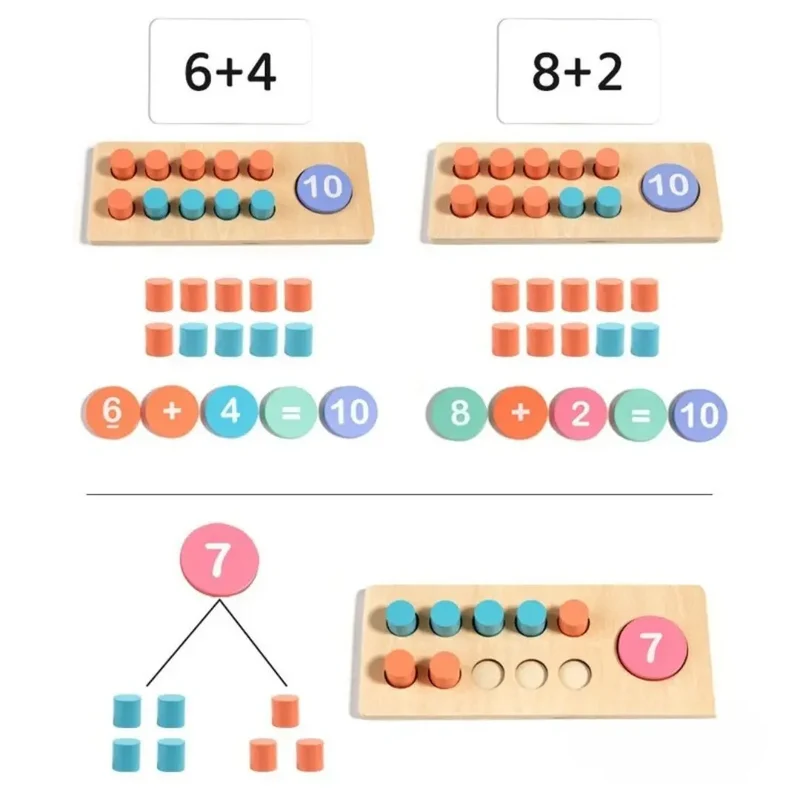 Jeu Arithmétique en Bois Montessori - Ten Frame Sets™