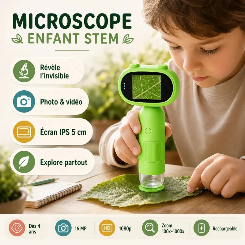 Microscope de Poche Enfant STEM – Dès 4 Ans
