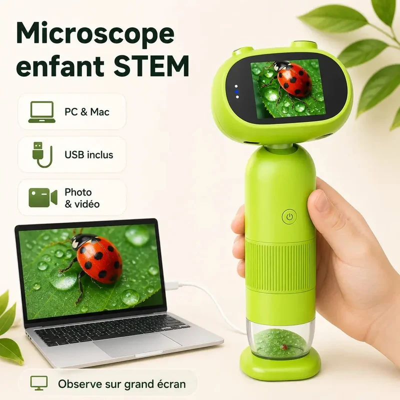 Microscope de Poche Enfant STEM – Dès 4 Ans