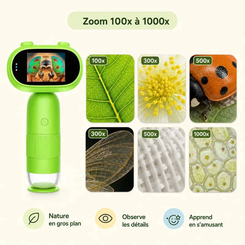 Microscope de Poche Enfant STEM – Dès 4 Ans