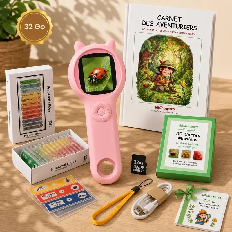 Microscope de Poche Enfant 500x – Dès 4 Ans
