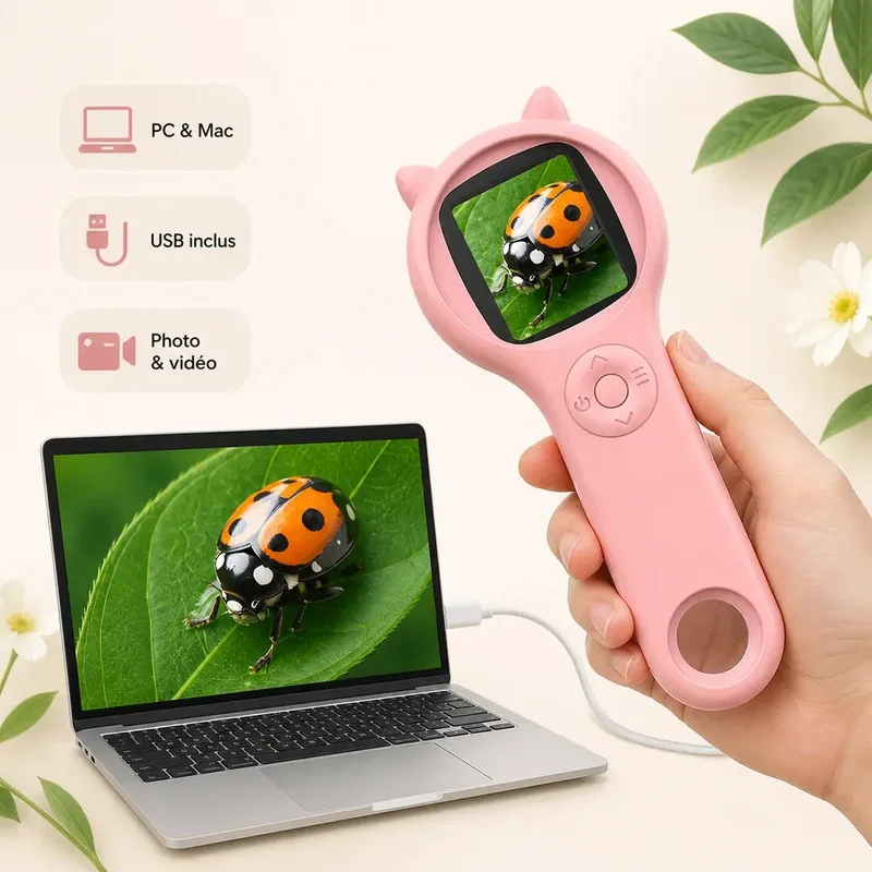 Microscope de Poche Enfant 500x – Dès 4 Ans