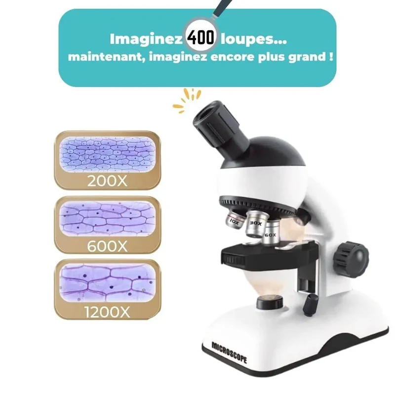 Microscope Enfant Haute Précision 1200x – Dès 6 Ans