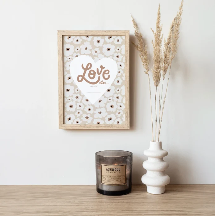 Affiche "Love depuis le..." | Fleurs