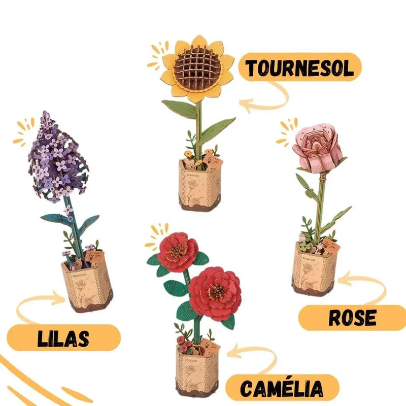 Puzzle 3D fleurs en bois - FloriCraft™