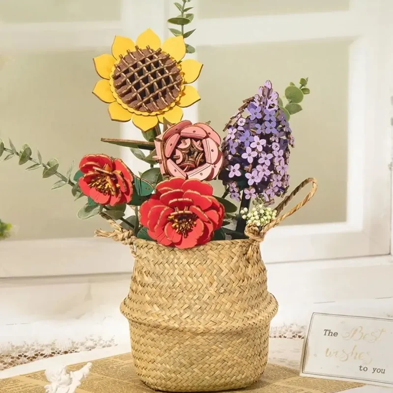 Puzzle 3D fleurs en bois - FloriCraft™
