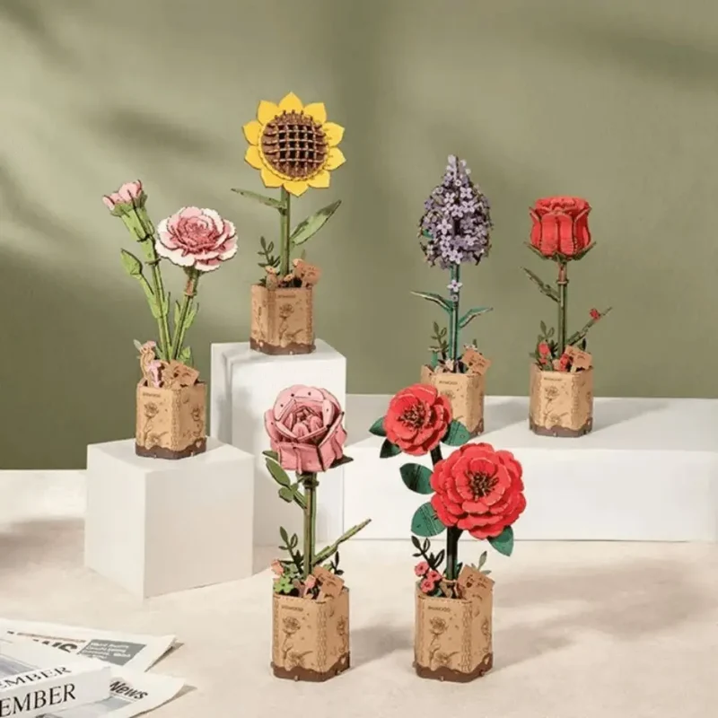 Puzzle 3D fleurs en bois - FloriCraft™