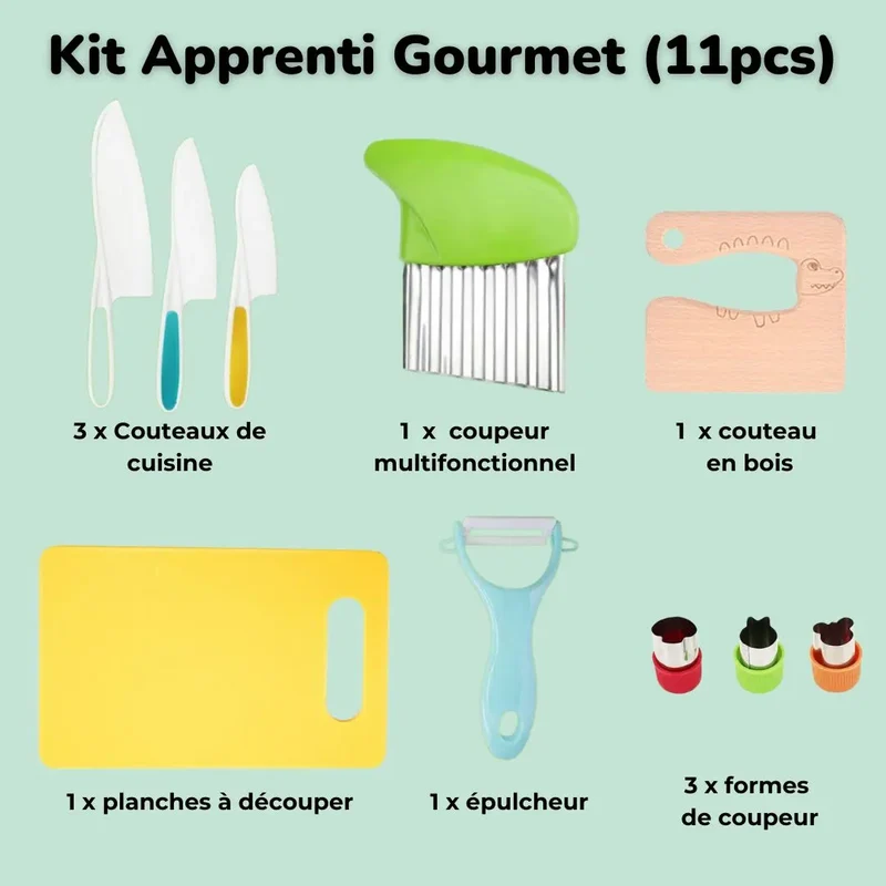 Kit Cuisine Enfant Sécurisé - Chef en Herbe™ | Dès 3 ans
