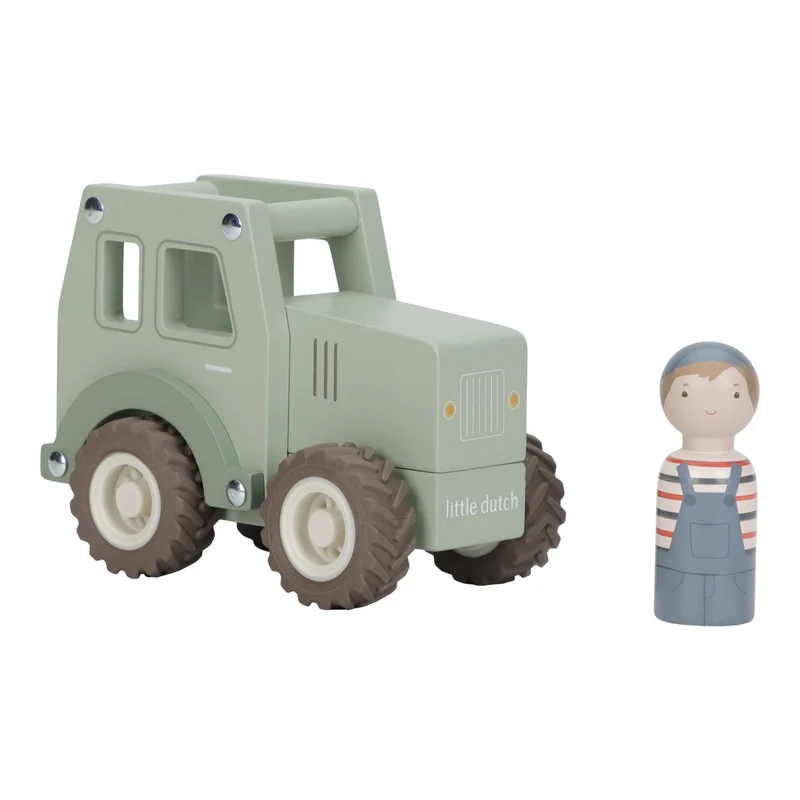 Houten tractor - Groen