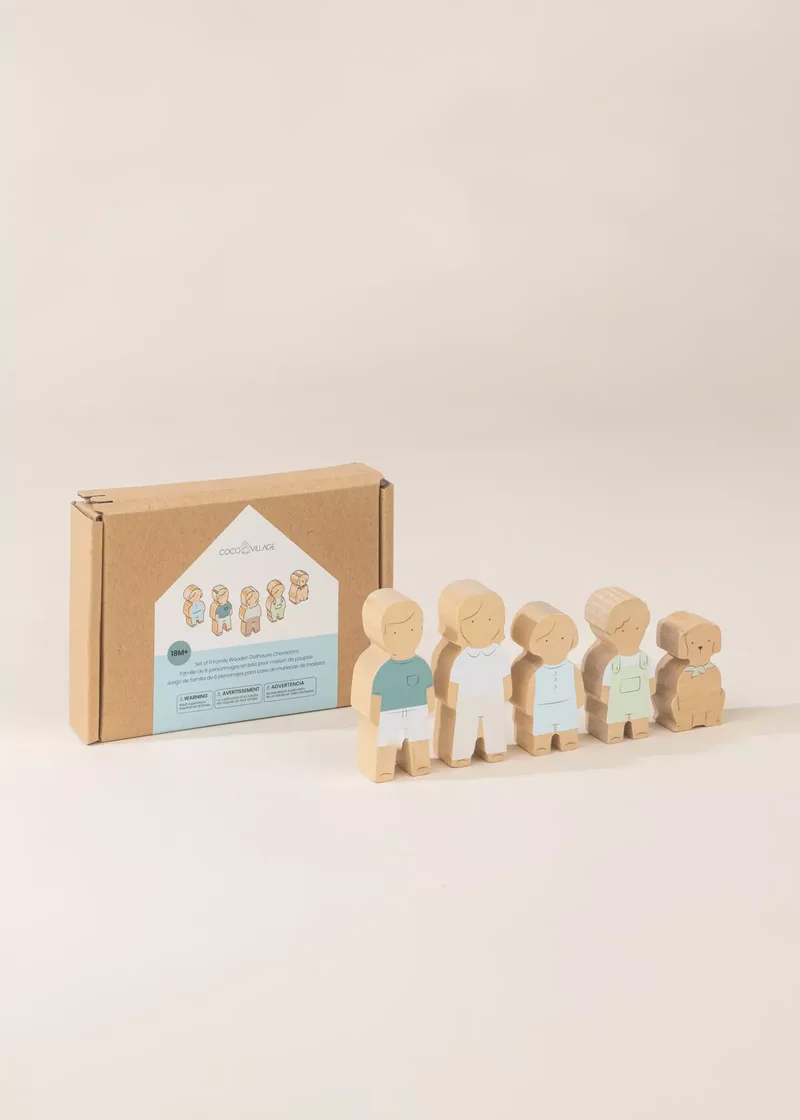 Set of 5 Family Wooden Doll House Characters