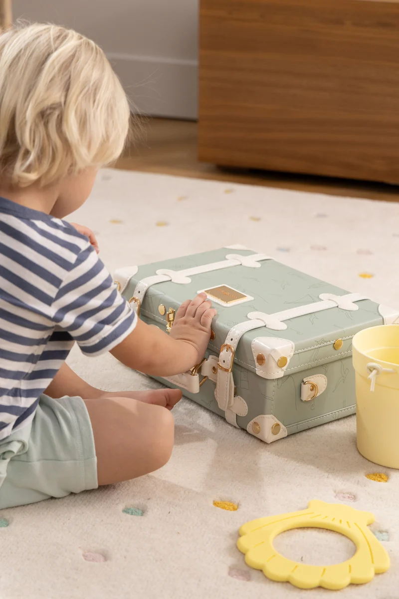 Vegan Leather Play Suitcase - Ocean