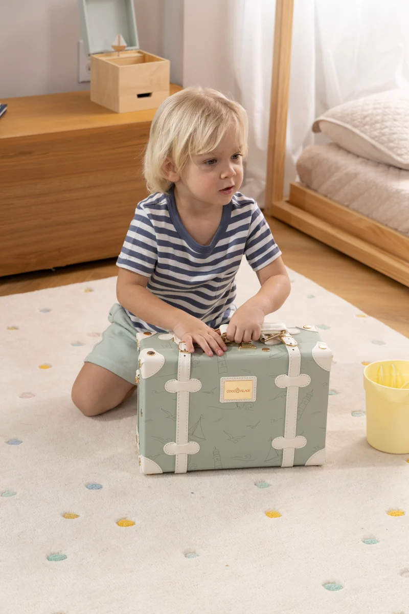 Vegan Leather Play Suitcase - Ocean