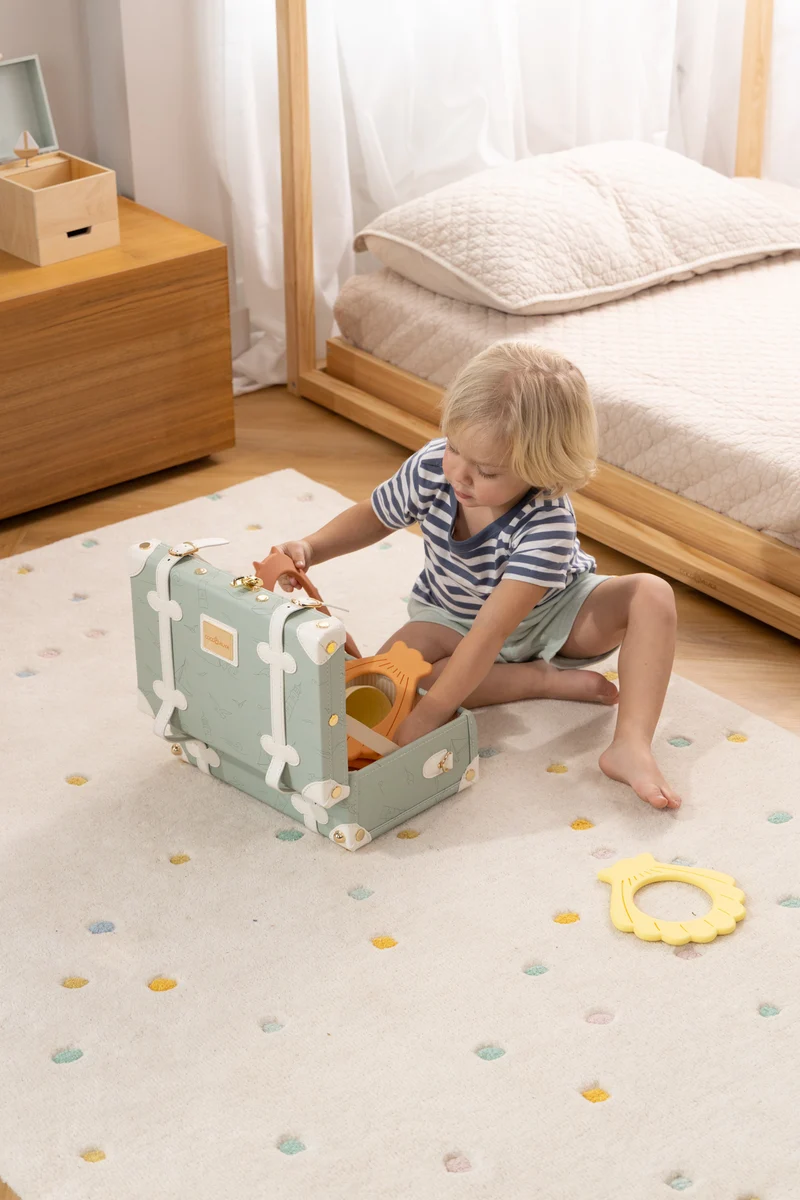 Vegan Leather Play Suitcase - Ocean