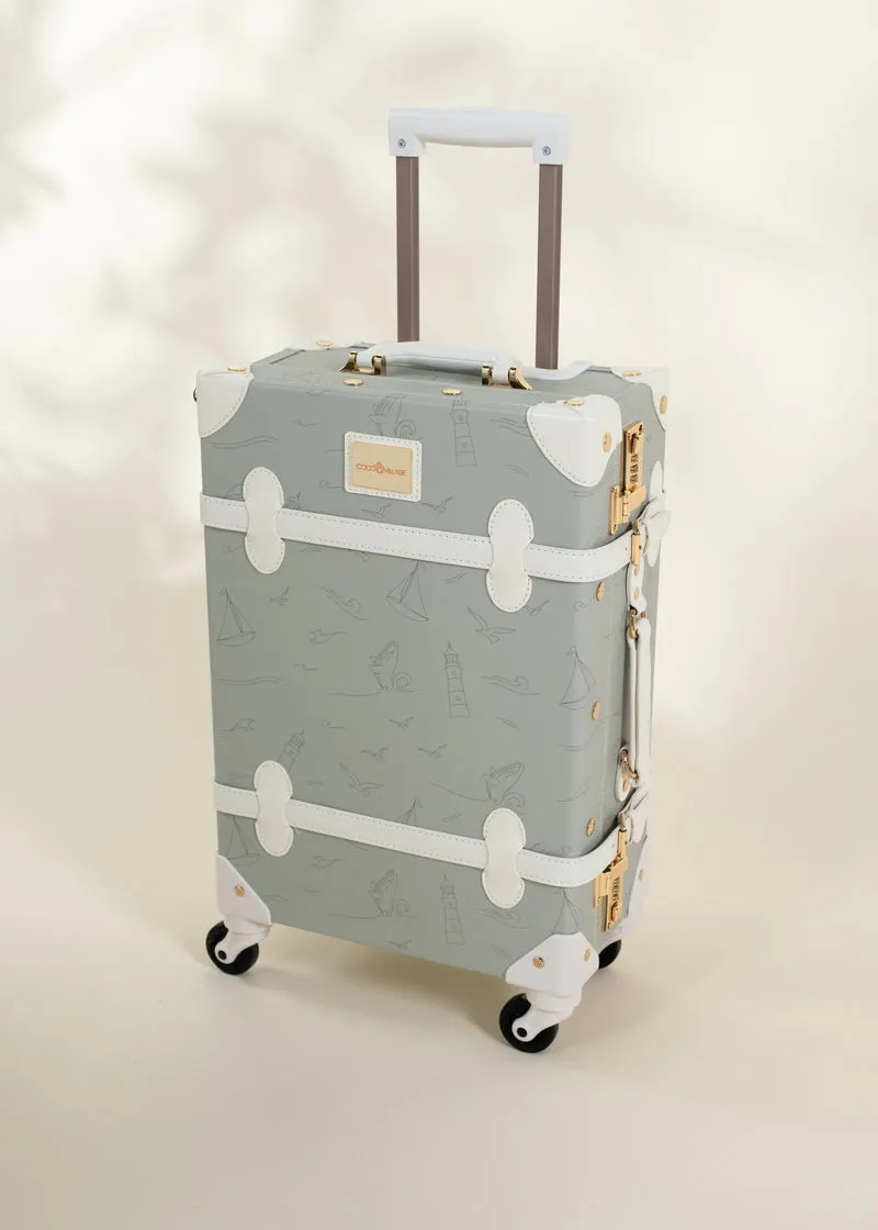 Vegan Leather Carry-On Suitcase - Ocean