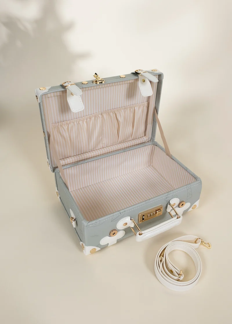 Vegan Leather Carry-On Suitcase - Ocean