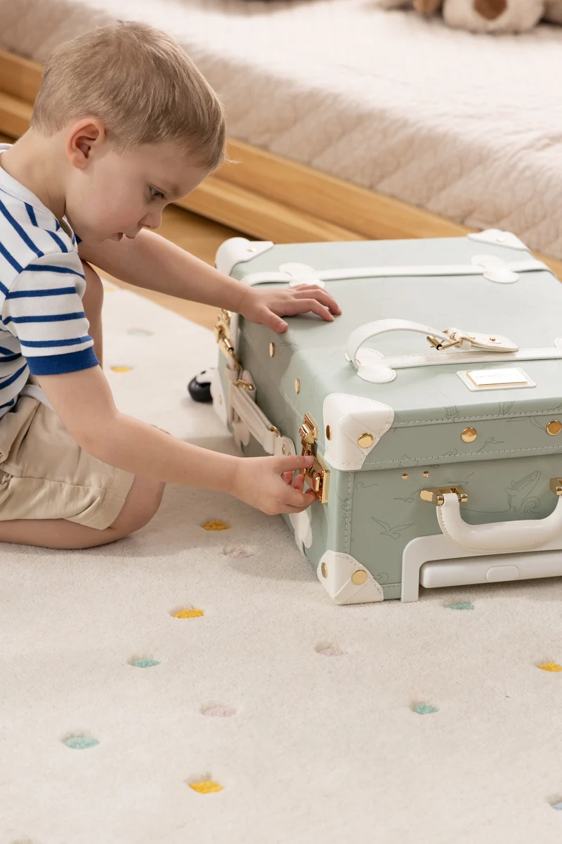 Vegan Leather Carry-On Suitcase - Ocean