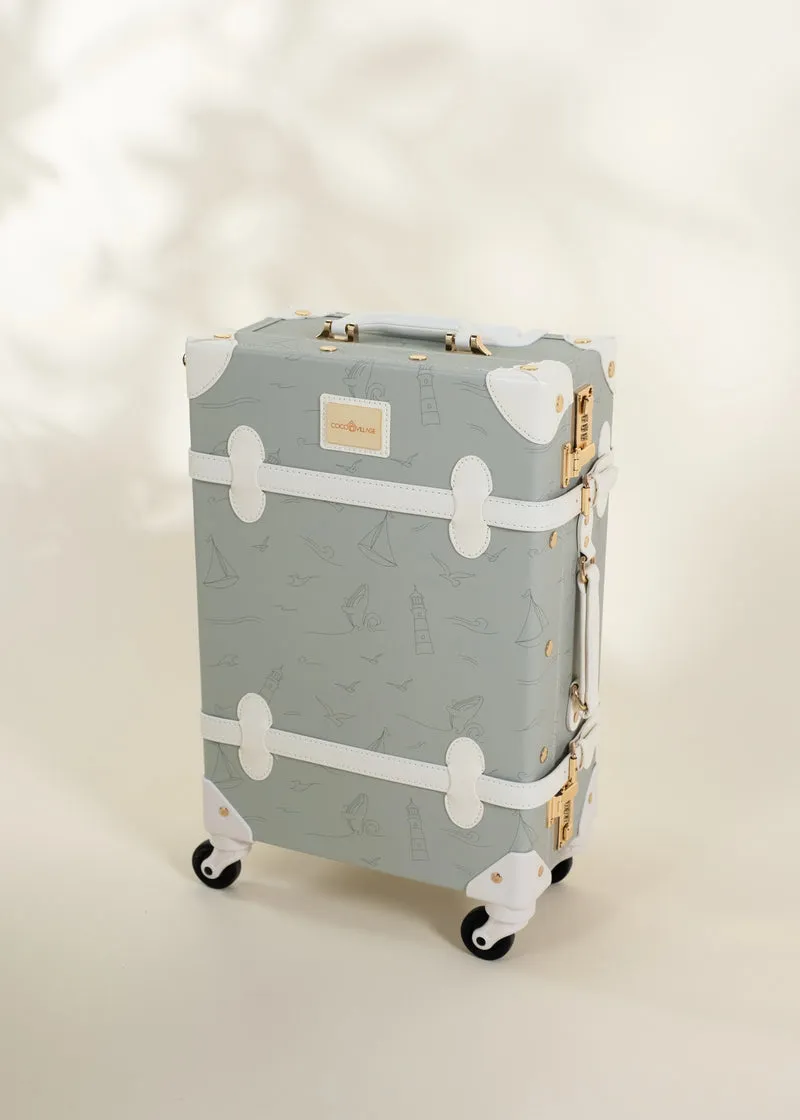 Vegan Leather Carry-On Suitcase - Ocean