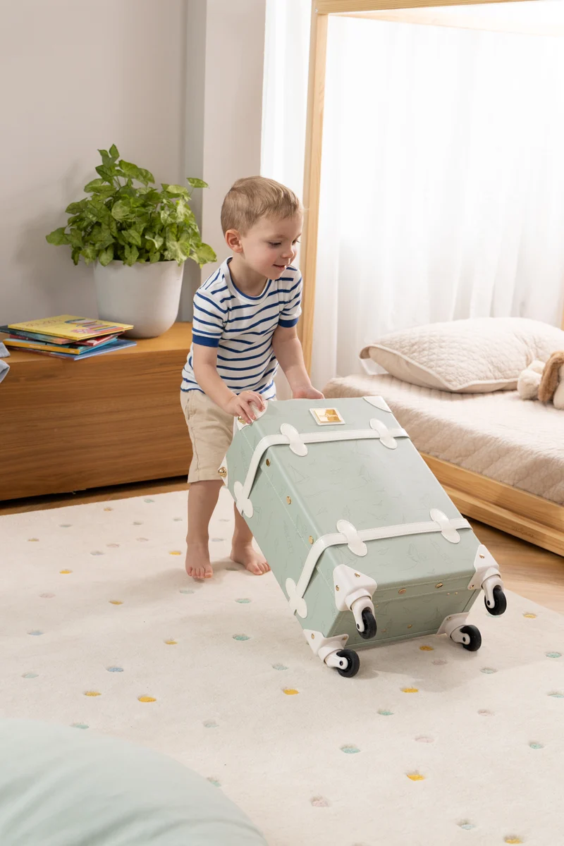 Vegan Leather Carry-On Suitcase - Ocean