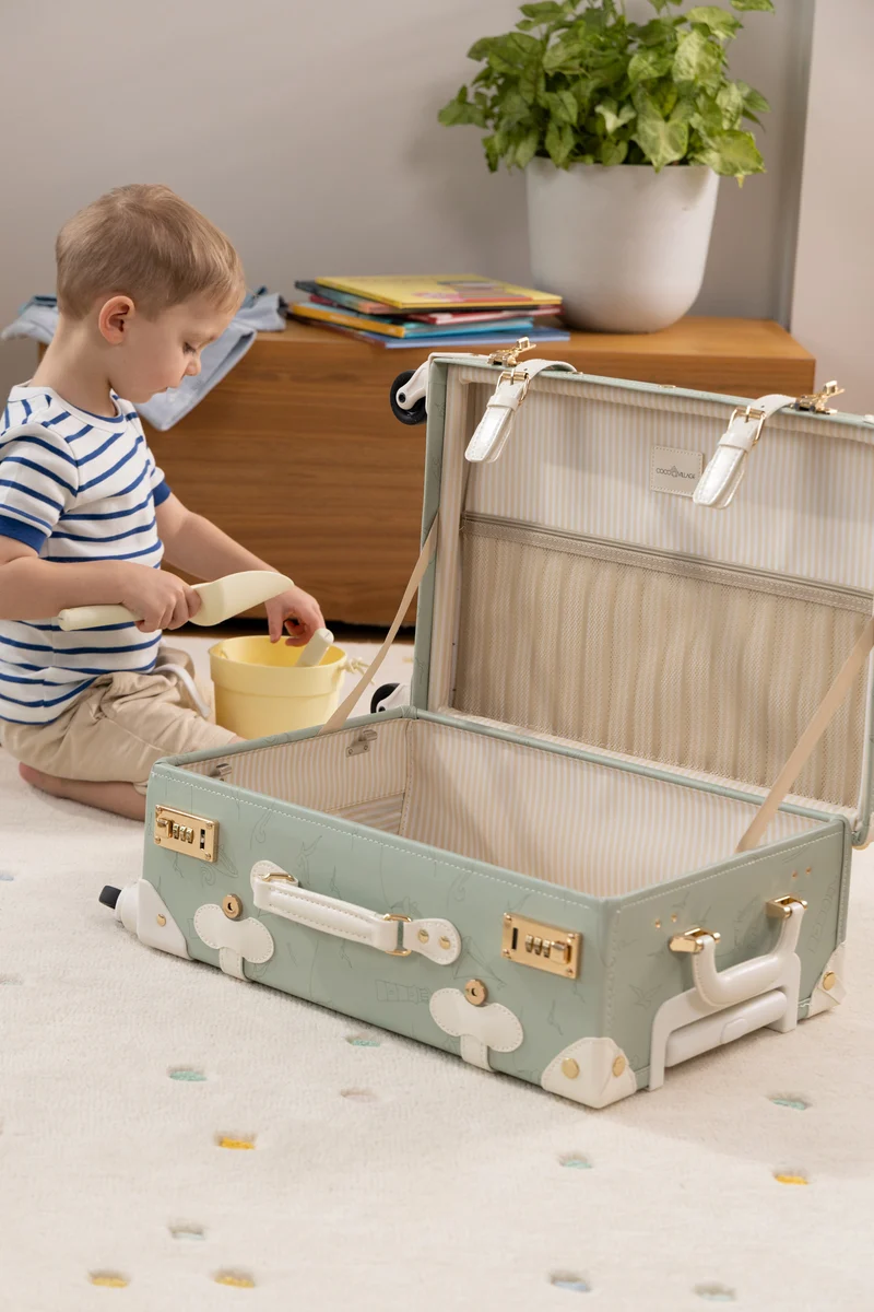 Vegan Leather Carry-On Suitcase - Ocean