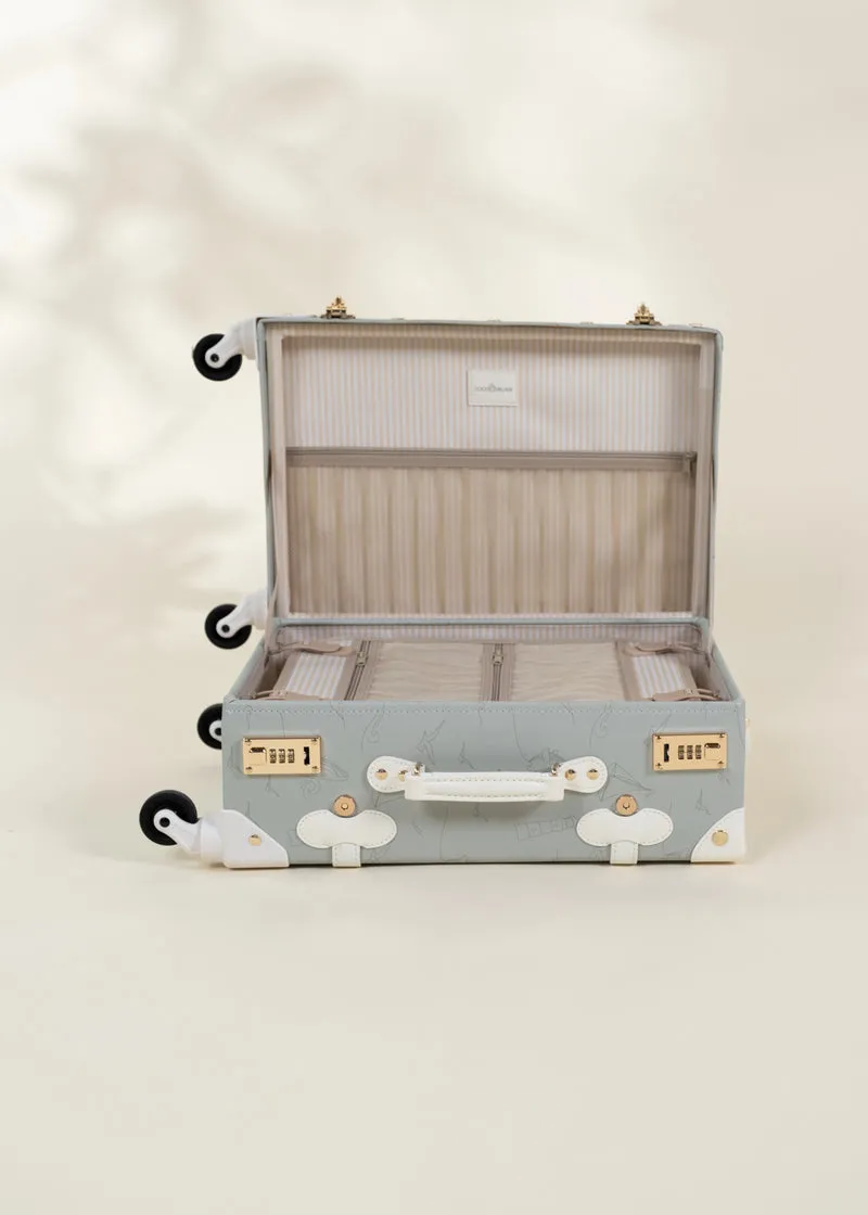 Vegan Leather Carry-On Suitcase - Ocean