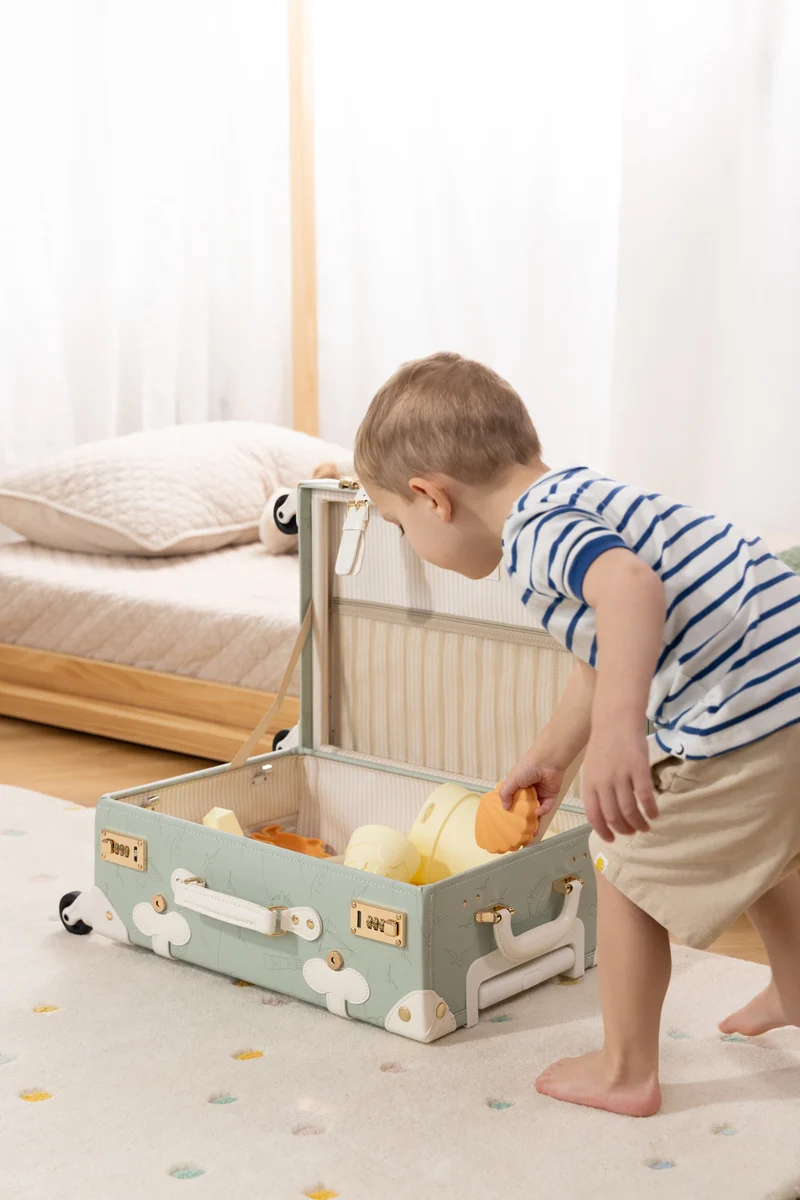 Vegan Leather Carry-On Suitcase - Ocean