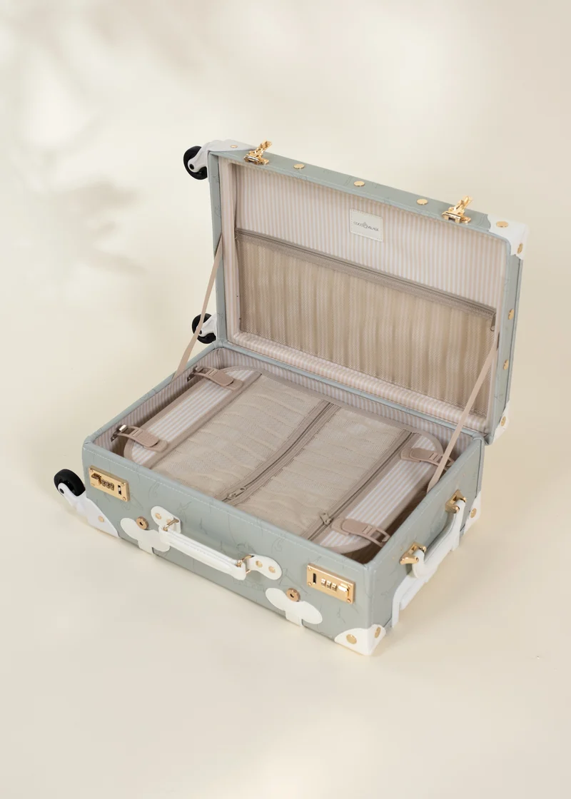 Vegan Leather Carry-On Suitcase - Ocean