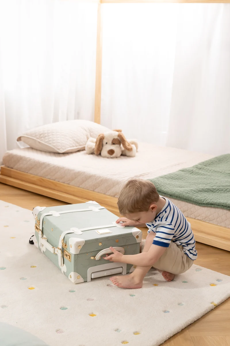 Vegan Leather Carry-On Suitcase - Ocean