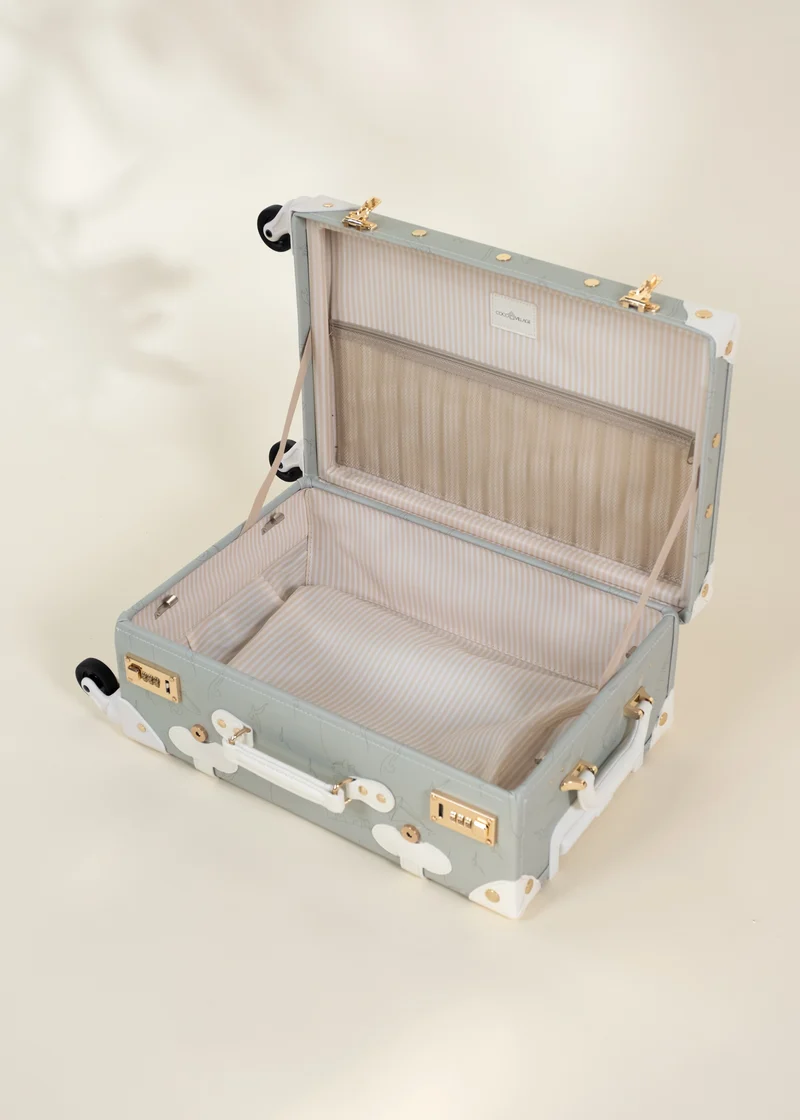 Vegan Leather Carry-On Suitcase - Ocean