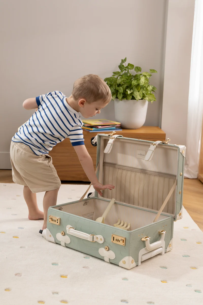 Vegan Leather Carry-On Suitcase - Ocean