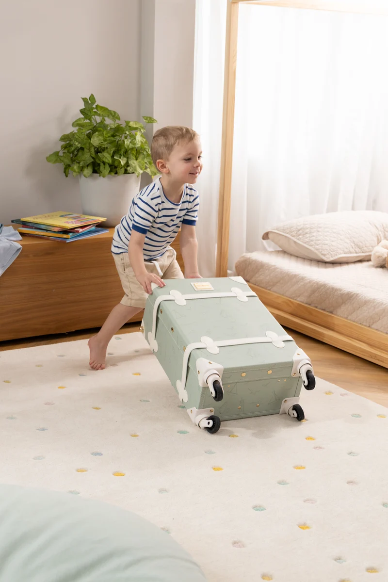 Vegan Leather Carry-On Suitcase - Ocean