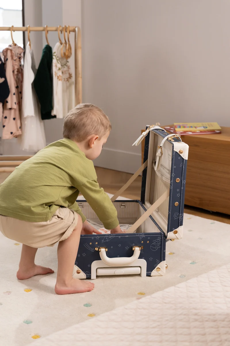 Vegan Leather Carry-On Suitcase - Space