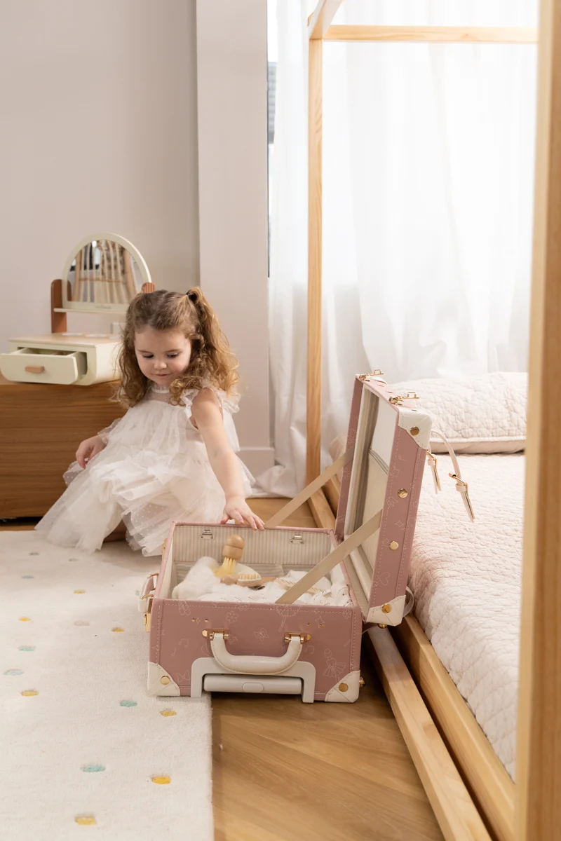 Vegan Leather Carry-On Suitcase - Ballerina