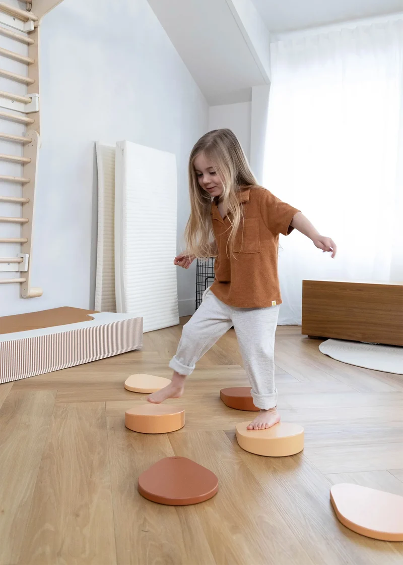 Set of 6 Wooden Balance Stepping Stones
