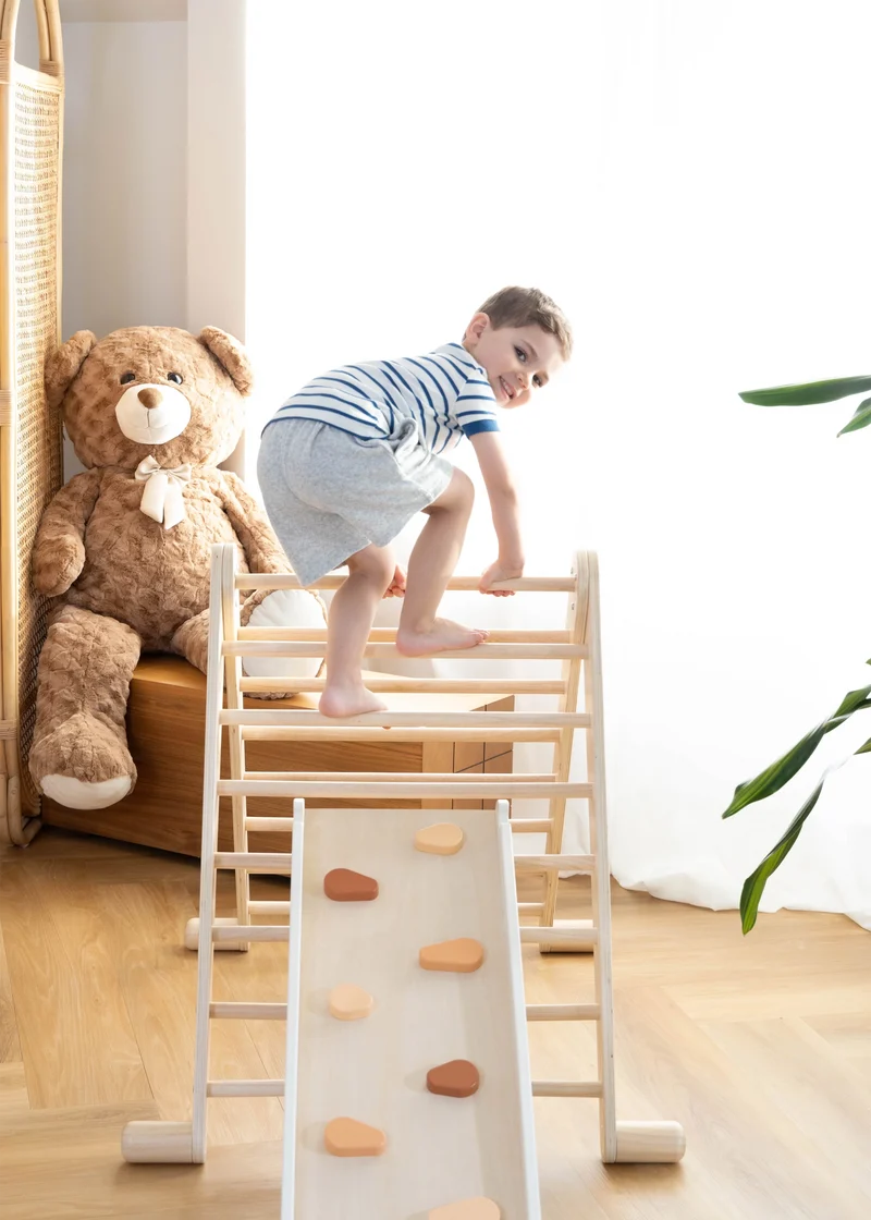 Montessori 2-in-1 Grip Climber Board & Slide