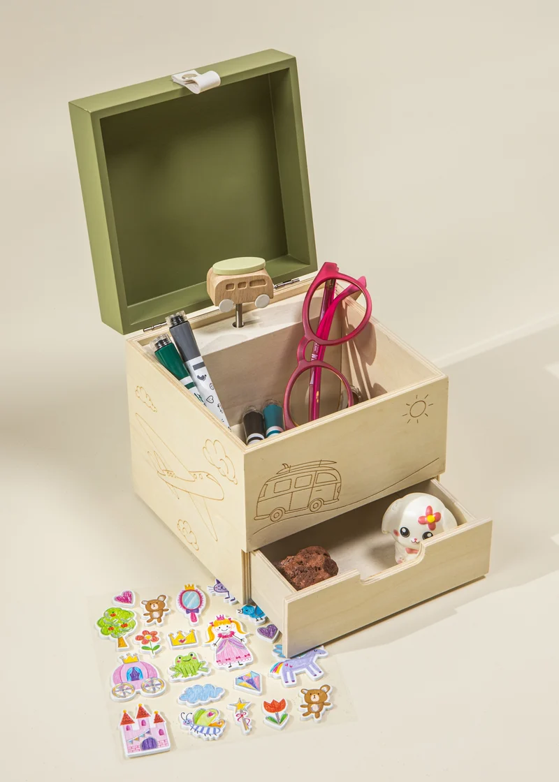Wooden Musical Souvenir Box - Travel