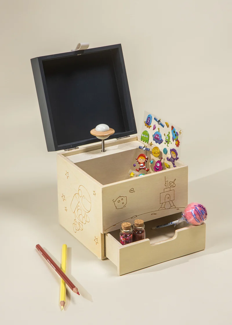 Wooden Musical Souvenir Box - Space